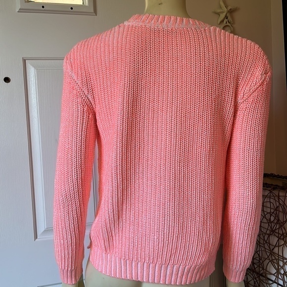 gaastra Cotton Knit Peachy/Pink White Crew Neck Sweater Size S - Picture 5 of 12
